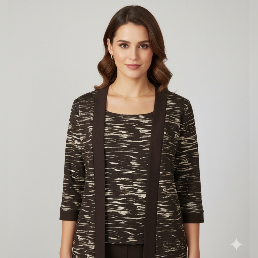 LG Vintage Gold Fooler Top And Cardigan One Piece Zooni